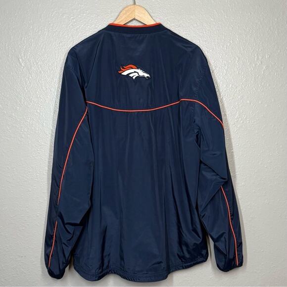 NFL Denver Broncos Reebok Men’s VTG On Field Embroidered Pullover Windbreaker L - Picture 3 of 9